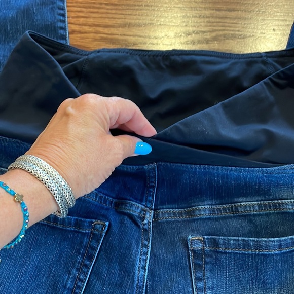 ISABEL maternity over the belly skinny ENTUBADO dark wash jeans 14/32R - Picture 7 of 13